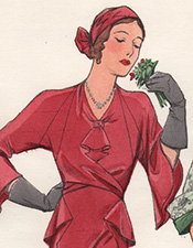 Chic Parisien fashion illustrations from 1934 and 1936